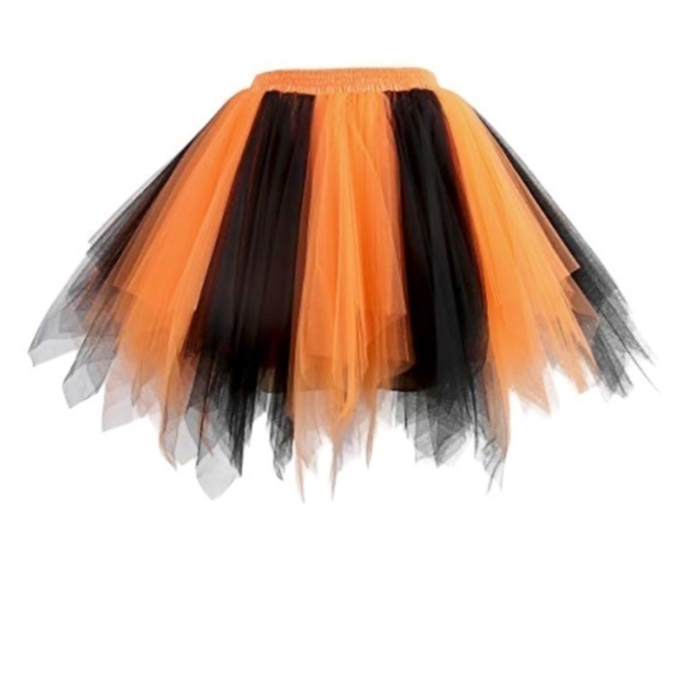 Spirit Orange and Black Tulle Skirt